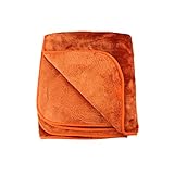 Gemütliches Wohnambiente: Superweiche Wohn- und Kuscheldecke (220 x 240 cm) in Terracotta zum Einkuscheln oder als dekorativer Sofaüberwurf