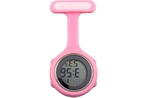 Profusion circle Reloj de enfermera con pantalla digital de silicona, broche paramédico para el cuidado de la salud
