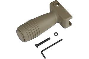 RANSTAC Empuñadura frontal Foregrip de nailon para airsoft, mango vertical Fore Grip para raíles Picatinny de 20 mm, montaje CJ/WB-03 (caballero cilíndrico, tan)