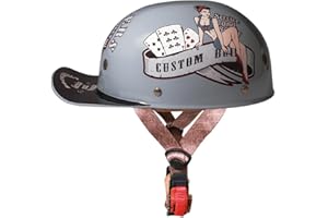 SMILFREE Halbschalenhelm Mit ECE-Zulassung Vintage Motorradhelm Baseball Cap Cruiser Chopper Scooter Helm Herren Retro Motorrad Halbhelm Damen Mofa Helm