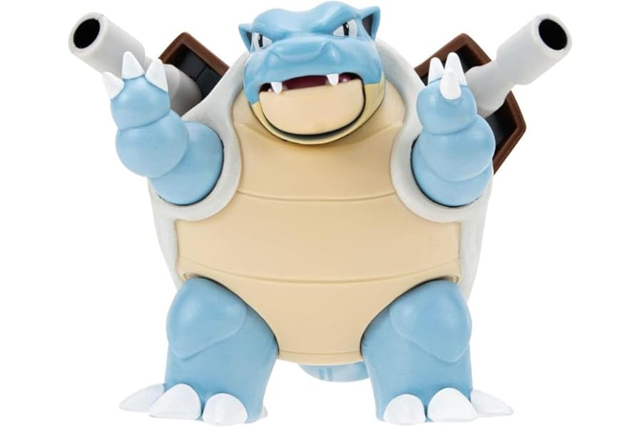 Pokémon Blastoise Battle Feature Figure - 4.5-Inch Blastoise Battle Figure with Water Missile Cannon