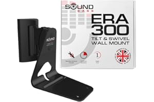 Sound Bass ERA300 Wall Mount Bracket, Tilt and Swivel, Black, Single (1pc), Compatible with Sonos ERA 300, Effortless Installation, Includes Mounting Kit