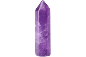DSZEMIE 10 Pcs Amethyst Healing Crystal Gifts,1" Natural Hexagonal Pointed Healing Crystals and Gemstones Witchcraft Supplies Crystal Set for Beginners Exam Stress Relief Gifts Mini Charm Crystal Wand