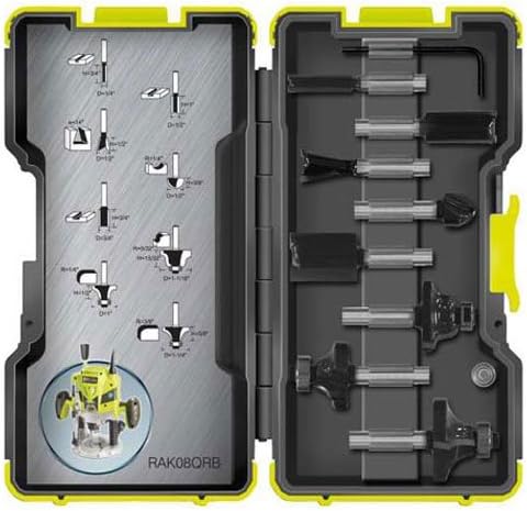 Advanced Royobi ProGrade 8 Piece Router Bit Set in Stackable Case [Multi Set] --