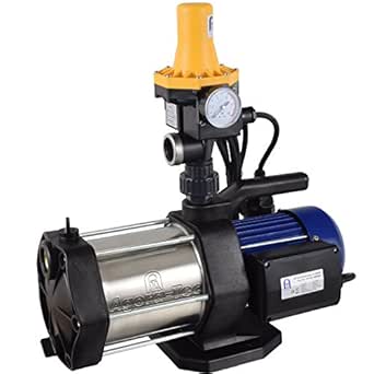 Agora-Tec® AT-Hauswasserwerk-5-1300-3DW, 5 stufige Kreiselpumpe mit max: 5,6 bar und max: 5400l/h und Druckschalter mit Trockenlaufschutz