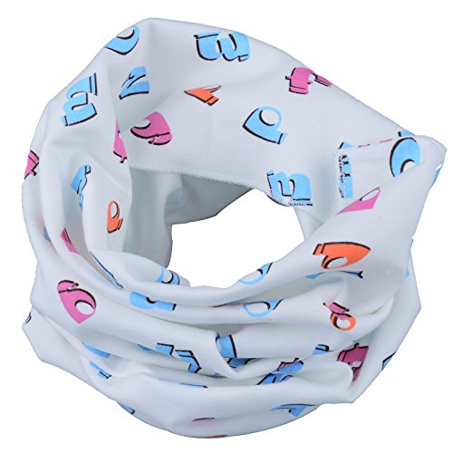 Skyrocket Baby Neckerchiefs Alphabet Pattern Warmer Cotton Scarf, White