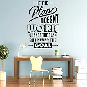 StickMe Change The Plan - Never The Goal - Typography - Office - Inspirational - Motivational - Quotes - Wall Sticker -SM615 (Multi Colour, Vinyl - 60cm X 90 cm )