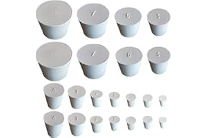 HeyWin 22 x Solid Rubber Stoppers - A Selection of Size #000 to #8 Plugs for Sealing Balloon Bottles, Water Tanks etc (2 of each size)