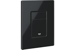 GROHE Even Plaque de Commande, Double Touche Interrompable, Economie d'Eau, Montage Horizontal ou Vertical, ABS, Glossy Black, 38966Kv0