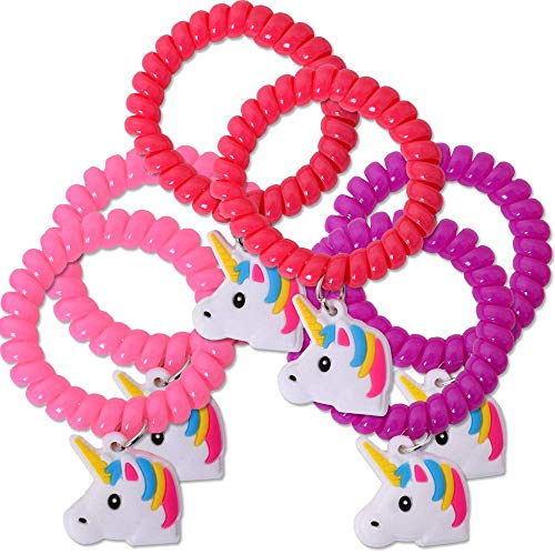 TE-Trend 6 Pezzi Unicorno Cavallo Banda Spirale Gioiello Bracciale Braccialetti Set Bracciale Pendente 50 Mm50 mm Festa Compleanno Mitgebsel Assortito