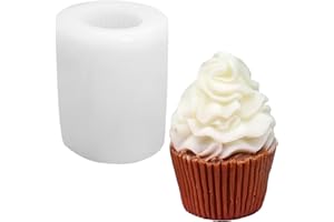ADDLOTLOT Cupcake Shape Soap Mold Ice Cream Shape Silicone Mold Resin Candle Mould Ice-Cream Cone Candles Molds Cupcake Swirl 3D Silicone Soap Mould for DIY Dessert Candle Wax Resin Clay Craft