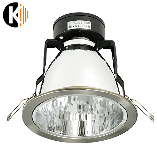 Preisvergleich Produktbild HAMMERPREIS! E27 Downlight Büroleuchte Deckenlampe Einbaulampe Spot Einbaurahmen 15W INNOX