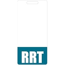 RRT Badge Buddy (Teal) - Horizontal Heavy Duty ID Tag For Registered Respiratory Therapists, Double Sided