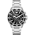 Emporio Armani Men's Chronograph, Stainless Steel Watch, 43mm case size, Silver, One Size, AR11360