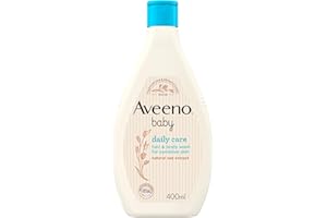 Aveeno Baby Daily Care Hair and Body Wash (1 x 400 ml), Tear-Free Baby Wash with Gentle Fragrance with Collodial Oatmeal, Gently Cleanses and Leaves Skin Feeling Moisturised, For Sensitive Skin