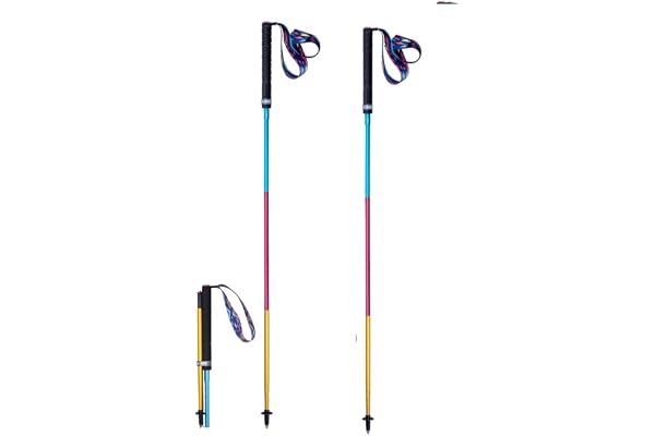 Aonijie Bâtons de randonnée pliables et légers en aluminium, 110/120 cm, réglables, ultra légers pour bâtons de course