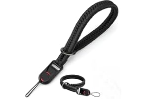 Yiarsky Correa de muñeca de cámara con hebilla de liberación rápida ajustable para todas las muñecas, correa de muñeca de peso ultra ligero para cámaras DSLR (negro), Negro , wenige