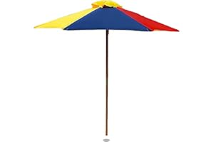 Relsy Kid's Garden Parasol Multicoloured Strong Wooden Kids Umbrella Garden furniture For Kids Picnic Table, Kids Garden Bench, Kids Garden Chair & Other Outdoor Furniture | 120cm Diameter x 144cm