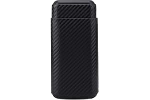 Garosa 3 Tube Black Cigar Humidor Wooden Cigar Box Portable Cigar Box Cedar Wood & Genuine Leather Cigar Box for Home and Travel