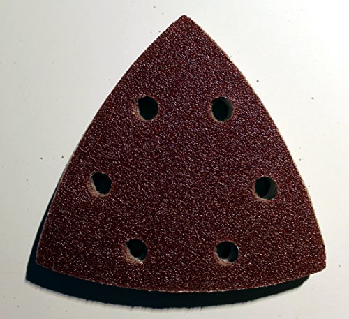 60 Blatt Klett Schleifdreiecke Delta Schleifpapier + 1 Blatt Gratis 93x93x93mm 6-Loch Körnung gemischt je 10 Blatt K40/K60/K80/K120/K180/K240 - 5