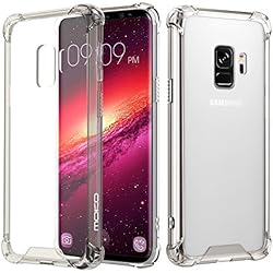 Fly USA Samsung Galaxy S9 Plus Case, MoKo Crystal Clear Reinforced Corners TPU Bumper Cushion + Anti-scratch Hybrid Rugged Transparent Panel Cover for Samsung Galaxy S9+ 6.2 Inch 2018 - Clear Black + Clear