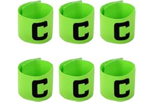 HugeDE 6 Pcs Adjustable Elastic Soccer Captain Armband Arm Bands Football Basketball Player Bands for Youth Adult Green