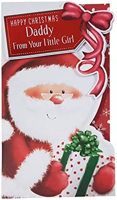 HAPPY CHRISTMAS DADDY DAD FROM YOUR LITTLE GIRL CARD 23 X 12CM
