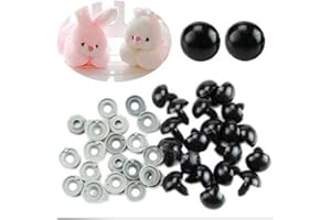 YOSOO HEALTH GEAR Ojos de seguridad Amigurumi 6 mm, 100 piezas seguridad ojos gancho de plástico, ojos de animales de peluche negros con arandelas, bricolaje manualidades de ojos de muñeca para hacer muñecas(6 mm)