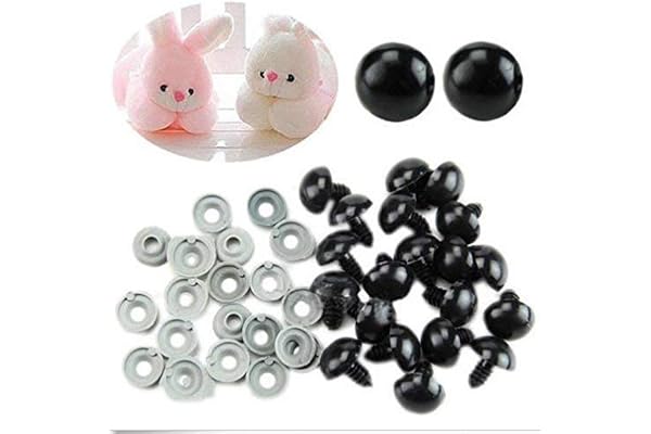 Yeux De Securite Amigurumi 6mm, 100 Pièces Safety Eyes Crochet En Plastique, Yeux D'animaux En Peluche Noirs Avec Rondelles, Bricolage Artisanat Yeux De Poupée Pour La Fabrication De Poupée(6mm)
