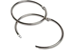 MILAGETO Anelli Metallici,Portachiavi in Metallo con Anello a Fogli Mobili per Album di Album, 50 Pezzi (38mm)
