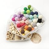 Mamimami Home Baby Teether Holz Diy Tier Rassel organischen Teether Dschungel Spielzeug Holz Waldorf Spielzeug Holz Teether Halskette / Armband DIY Zubehör