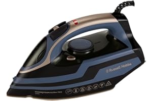 Russell Hobbs Fer à repasser vapeur [3100W, 210g de vapeur extra] Powersteam Ultra Pro(semelle quartz+céramique,réservoir 350ml,fonctions: autonettoyage,vaporisateur,anticalcaire+stop goutte) 28630-56