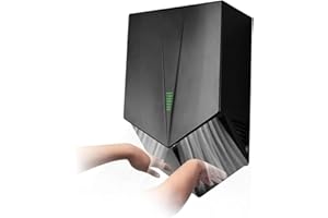 LINCYS Commercial Wall Mounted Electric Hand Dryers, Hand Dryer 6-10 Seconds to Dry, 1200W Electric Hand Dryer, Automatic sensor hand dryer For Kitchen, Bathroom And Toilet,Black