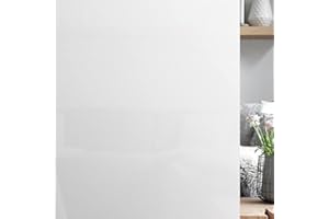 NINETREX Folia okienna zapewniająca prywatność, witrażowa folia maskująca do szklanych okien, matowa folia do okien, zdejmowana folia okienna, winylowa, biała, bez kleju, statyczne przyleganie (44,5 x