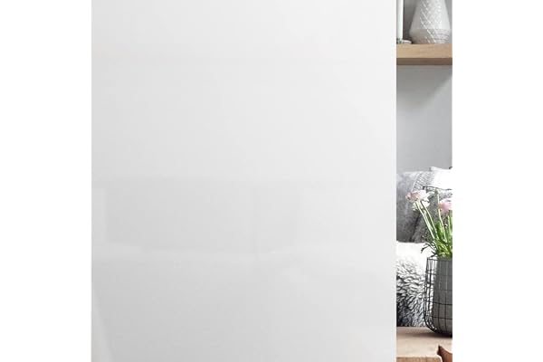 NINETREX Fönsterfilm, ogenomskinlig, självhäftande, glasfilm med mjölkglaseffekt, fönsterskyddsfilm, statisk fönsterfilm, skydd mot insyn, UV-skyddsfilm, dekoration, vinylfönsterfilm, vit - 44,5 * 400
