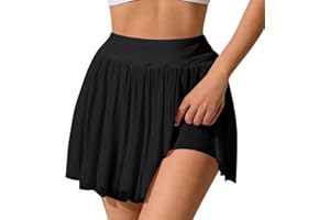 XFSRG Damen Rock Hohe Taille A Linie Skater Rock Minirock Sexy Ruffle Skirt Kurz Faltenrock Stretch Taille Ausgestellte Röcke