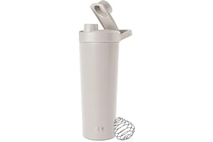 Simple Modern Shaker ze stali nierdzewnej butelka z kulką, 680 ml, metalowy kubek izolowany do mieszanek białkowych, koktajli i przed treningiem, kolekcja rajdowa, migdałowa brzoza