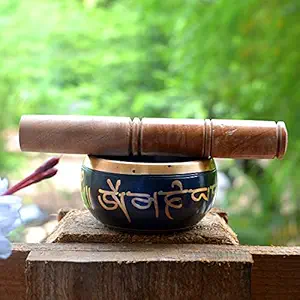 Reiki Crystal Products Singing Bowl�| Tibetan Buddhist Prayer Instrument with Wooden Stick | Meditation Bowl | Music Therapy | 3.5 Inches Approx