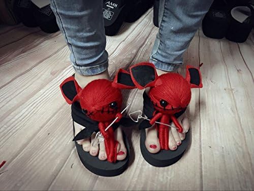 XIAMUO Doll Slippers Voodoo dolls Flip-Flops Women's Summer Muffins, 42, Black Devils