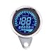 Produktbild Samoleus 4 in 1 Universal 1000RPM LCD Digitaltacho Tachometer Motorrad Aluminium Geschwindigkeitsmesser, Drehzahlmesser Digital 7 LED Farbe, Motorrad Kilometerzähler und Kraftstoffanzeige