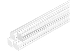 QUARKZMAN 4 stycken akrylplaststavar kvadratiska, 10 mm x 300 mm akrylstav transparent för modellbygge gör-det-själv, arkitek