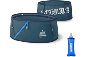 Aonijie Cinturón de hidratación para correr, para viajes, senderismo, maratones, gimnasio, entrenamiento, fitness, guardar dinero, con botella de agua de 250 ml