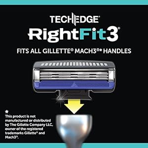 Techedge Rightfit3 Razor Blades - Compatible with Gillette Mach 3* Handles 10 Refills Pack1 Units - Image 2