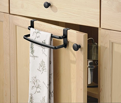 mDesign Geschirrtuchhalter Küchenschrank – Länge: 25 cm, Farbe: Mattschwarz – Geschirrhandtuchhalter – Handtuchhalter Küche - 2