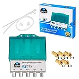 DiSEqC mit Wetterschutzgehäuse 4x Satellit (z. B. Astra, Hotbird, Sirius, Amos) 1x Teilnehmer/ Receiver