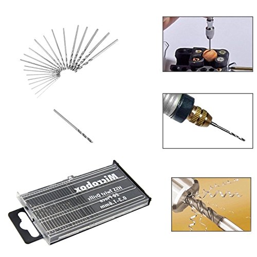 Latinaric Mini Bohrer Set Spiralbohrer Werkzeuge 0.3mm-1.6mm HSS High Speed Metallbohrer - 7