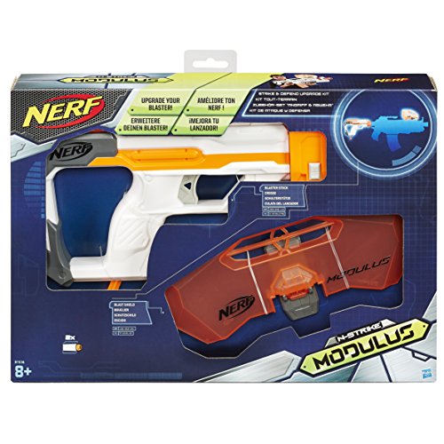 Hasbro B1536 - Nerf Toy N-Strike Modulus - Strike / Defend Upgrade Kit - Blaster Stock Shield Plus 2 Darts
