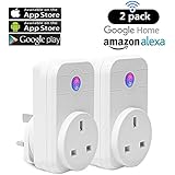 Unitify Wireless Plug Socket 2 Pack Wifi Smart Plug Works with Alexa Echo/Google Home App Wireless Remote Control Timer Switch Home Appliance by IOS/Android Smartphone ( 2 Pack )