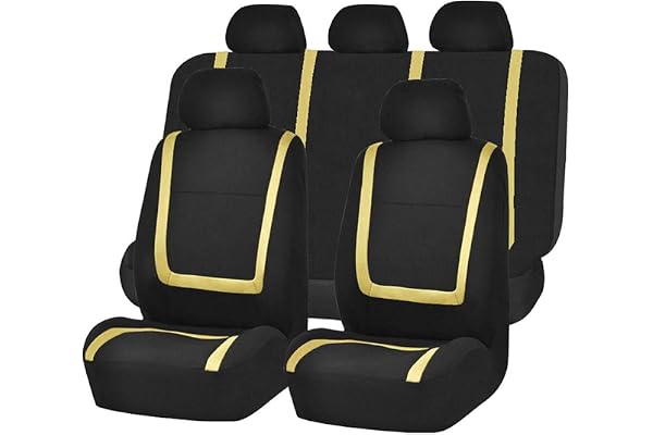 HotYou Housses de siège Universelle pour Auto Couverture de siège de Voiture,Amovible et Lavable,Jaune