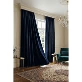 ستارة خلفية Evdepo Home Blackout، تعتيم 100%، معزولة حرارياً، مطوية، أزرق داكن، جناح واحد 60 x 270 سم